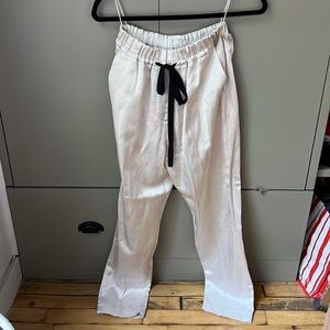 Silk white pants